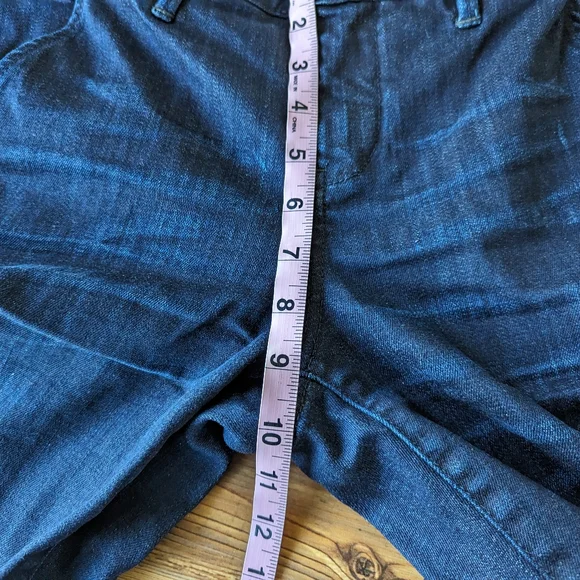 Pilcro and the Letterpress Dark Denim Cropped Flared Slim Jeans Size 29 - Picture 13 of 14